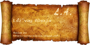 Lévay Alexia névjegykártya